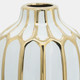 12540-04#Ceramic Vase 8", White/gold