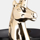 12747-23#Ceramic 6" Unicorn Trinket Tray, Black/gold