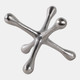 12860-03#Silver Metal Jacks Sculpture, 8"