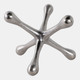 12860-03#Silver Metal Jacks Sculpture, 8"