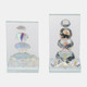 13196-08#S/2 Crystal Diamond Bookends, Rainbow