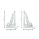 13196-08#S/2 Crystal Diamond Bookends, Rainbow