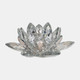 13211-01#Silver Crystal Lotus Candle Holder 8"
