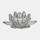 13211-01#Silver Crystal Lotus Candle Holder 8"