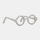 13532-04#Aluminum Glasses Sculpture, Silver