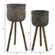 13574-03#S/2 Bamboo Planters On Stands