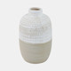 13828-03#Ceramic 8" Tribal Vase, Beige