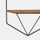 13882#S/2 Metal / Wood Hexagon Wall Shelves, Brown