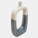 13903-01#Ec, Ceramic 18" Vase W/cutout White/blue Rf