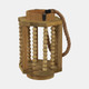 14096-01#Wood 11" Lantern With Rope Handle, Brown