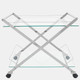 14111-01#Two Tier 31" Rolling Bar Cart,silver