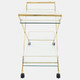 14111-02#Two Tier 31" Rolling Bar Cart,gold Kd