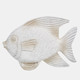 14332-01#Resin 14" Fish Figurine, White Wash