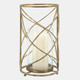 14396-01#Metal 13" Hurricane Candle Holder,gold