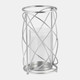 14396-03#Metal 13" Hurricane Candle Holder, Silver