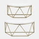 14409-01#Wood / Metal 16" L Demilune Wall Shelf, White