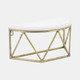 14409-02#Wood / Metal 12" L Demilune Wall Shelf, White