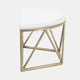 14409-02#Wood / Metal 12" L Demilune Wall Shelf, White