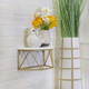 14409-02#Wood / Metal 12" L Demilune Wall Shelf, White