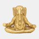 14452-01#Polyresin 8" Meditating Elephant, Gold