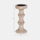 14498-03#Wooden 11" Antique Style Candle Holder