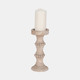 14498-03#Wooden 11" Antique Style Candle Holder