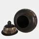 14660-01#Ceramic 28" Temple Jar, Antique Black
