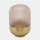 14680-01#Glass 11", Textured Dots, Pink/gold