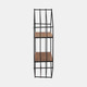 14734#Metal/wood 20" Hexagon Shelf, Brown/black