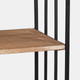 14734#Metal/wood 20" Hexagon Shelf, Brown/black
