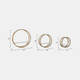 14736#S/3 Metal Round Wall Shelves,white/gold