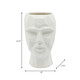 14791-01#Ceramic, 12" Face Vase, White