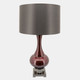 50381#Glass 31" Genie Bottle Table Lamp, Burgundy