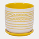 14771-05#Ceramic 6" Planter W/ Saucer, Yellow