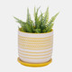 14771-05#Ceramic 6" Planter W/ Saucer, Yellow