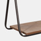 14911#Metal/wood 29" 3-tier Hanging Wall Shelf, Brown