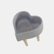 14955-01#Ceramic 9" Heart Planter W/ Wooden Legs, Lt Gray