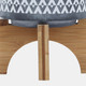 15035-03#Ceramic 5" Aztec Planter On Wooden Stand, Gray
