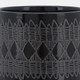 15036-02#Ceramic 8" Aztec Planter On Wooden Stand, Black