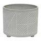 15064-05#S/2 Ceramic Diamond Footed Planter 10/12", Gray