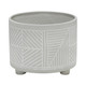 15064-05#S/2 Ceramic Diamond Footed Planter 10/12", Gray