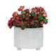 15064-05#S/2 Ceramic Diamond Footed Planter 10/12", Gray
