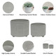 15064-05#S/2 Ceramic Diamond Footed Planter 10/12", Gray