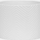 15065-02#8" Ceramic Chevron Planter W/ Wood Stand, White