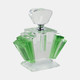 13295-04#Green Crystal Perfume Bottle 4.75"
