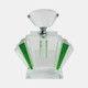 13295-04#Green Crystal Perfume Bottle 4.75"