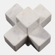 15225-01#Marble 6" Jack Deco, White