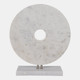 15286-01#18x16" Marble Disc On Stand, White