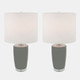 50644-03#S/2 Ceramic 25" Table Lamps, Gray