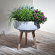 15018-04#18" Terrazzo Planter W/ Wood Legs, Gray